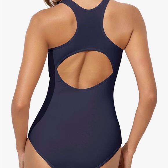 Classic Navy One-Piece Period Swimsuit - Picture 4 of 6